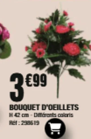 Bouquet d'oeillets artificiel