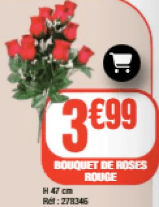 Bouquet de roses rouge artificiel