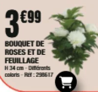 Bouquet de roses et de feuillage artificiel
