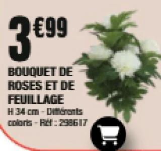 Bouquet de roses et de feuillage artificiel