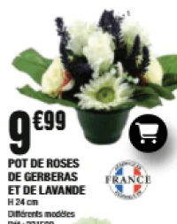 POT DE ROSES DE GERBERAS ET DE LAVANDE