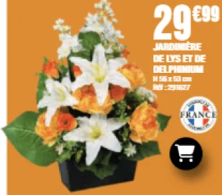Jardinière de lys et de delphinium