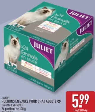 Juliet Pochons en sauce pour chat adulte