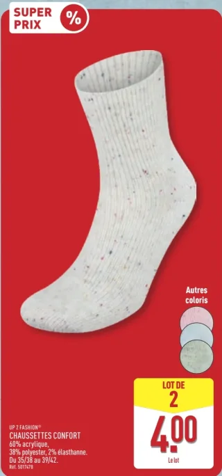 UP 2 FASHION® CHAUSSETTES CONFORT