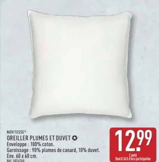 NOVITESSE® OREILLER PLUMES ET DUVET