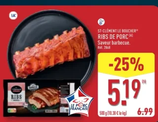 ST-CLÉMENT LE BOUCHER® RIBS DE PORC Saveur barbecue