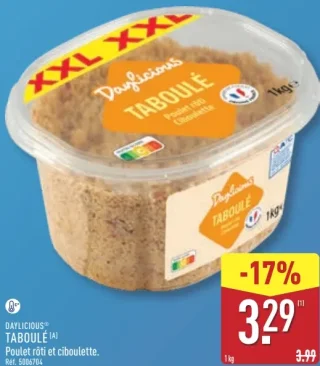 DAYLICIOUS® TABOULÉ Poulet rôti et ciboulette.