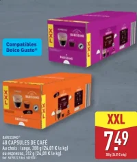 BARISSIMO® 48 CAPSULES DE CAFÉ (Lungo ou Espresso)