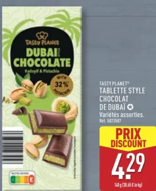 TASTY PLANET® TABLETTE STYLE CHOCOLAT DE DUBAÏ