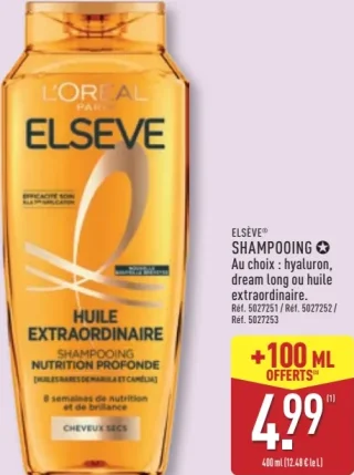 ELSÈVE® SHAMPOOING Au choix : hyaluron, dream long ou huile extraordinaire