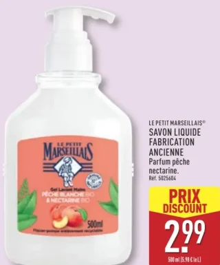 Le Petit Marseillais Savon Liquide Fabrication Ancienne Parfum pêche nectarine