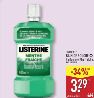 LISTERINE® BAIN DE BOUCHE Parfum menthe fraîche