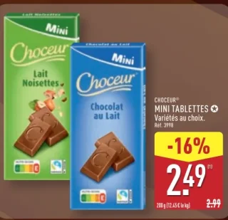 CHOCEUR® MINI TABLETTES Variétés au choix.