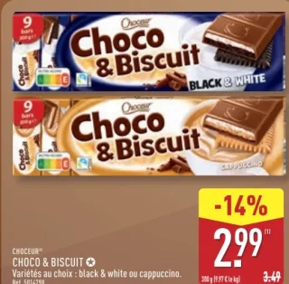 Choceur Choco & Biscuit Black & White ou Cappuccino