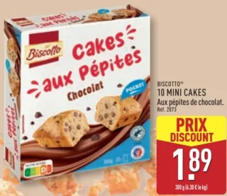 Biscotto 10 Mini Cakes Aux pépites de chocolat