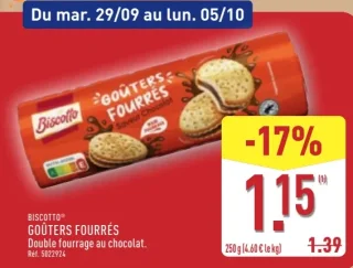Biscotto Goûters Fourrés Double fourrage au chocolat