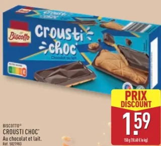 Biscotto Crousti Choc' Au chocolat et lait