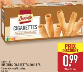 Biscotto Biscuits Cigarettes Roulées Fines et croustillantes
