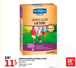 Engrais Gazon 4 Actions Fertiligène Naturen