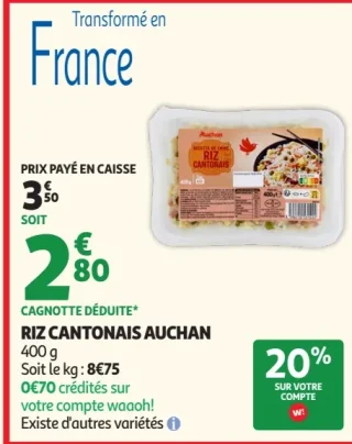 Riz cantonais Auchan