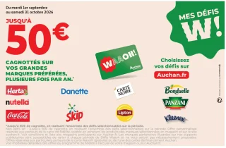 Mes Défis W! Auchan - Jusqu'à 50€ cagnottés