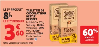 Tablettes de chocolat noir Nestlé Dessert
