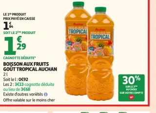 Boisson Aux Fruits Goût Tropical Auchan