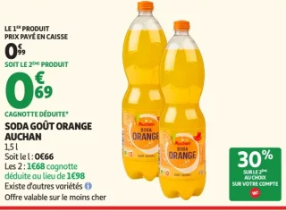 Soda Goût Orange Auchan