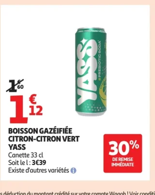 Boisson Gazéifiée Citron-Citron Vert Yass