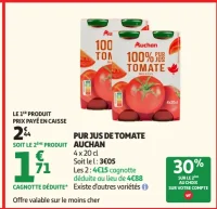 Pur Jus de Tomate Auchan