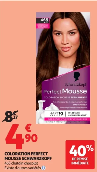 Coloration Perfect Mousse Schwarzkopf 465 châtain chocolat