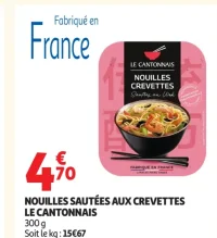 Nouilles sautées aux crevettes Le Cantonnais