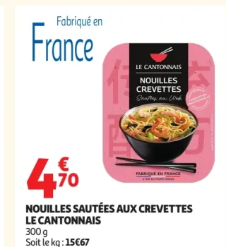 Nouilles sautées aux crevettes Le Cantonnais