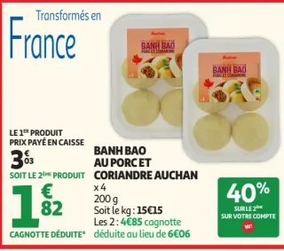 Banh bao au porc et coriandre Auchan