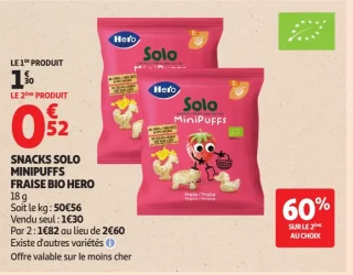 Snacks Solo MiniPuffs Fraise Bio Hero