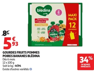 Gourdes Fruits Pommes Poires Bananes Blédina