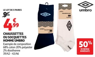 Chaussettes ou socquettes homme Umbro