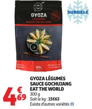 Gyoza légumes sauce gochujang Eat the world