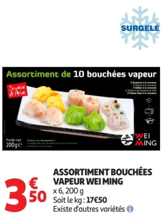 Assortiment bouchées vapeur Wei Ming