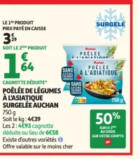 Poêlée de légumes à l'asiatique surgelée Auchan