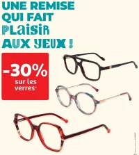 Remise de 30% sur les verres BBGR pour l'achat d'une monture chez Optique Auchan