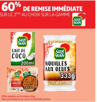 -60% sur le 2eme produit sur la gamme Suzi Wan