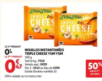 Nouilles instantanées Triple Cheese Yum Yum