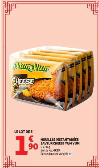 Nouilles instantanées saveur cheese Yum Yum