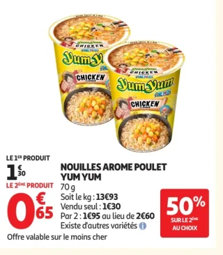 NOUILLES AROME POULET YUM YUM