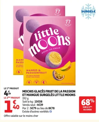 Mochis glacés fruit de la passion et mangue surgelés Little Moons
