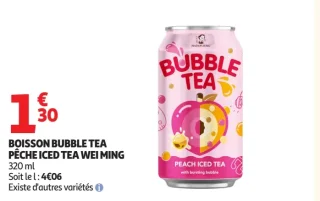 Boisson Bubble Tea Pêche Iced Tea Wei Ming