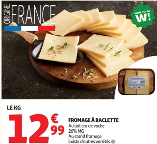 FROMAGE À RACLETTE Au lait cru de vache