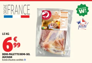 Demi-palette demi-sel Auchan