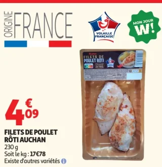 Filets de poulet rôti Auchan